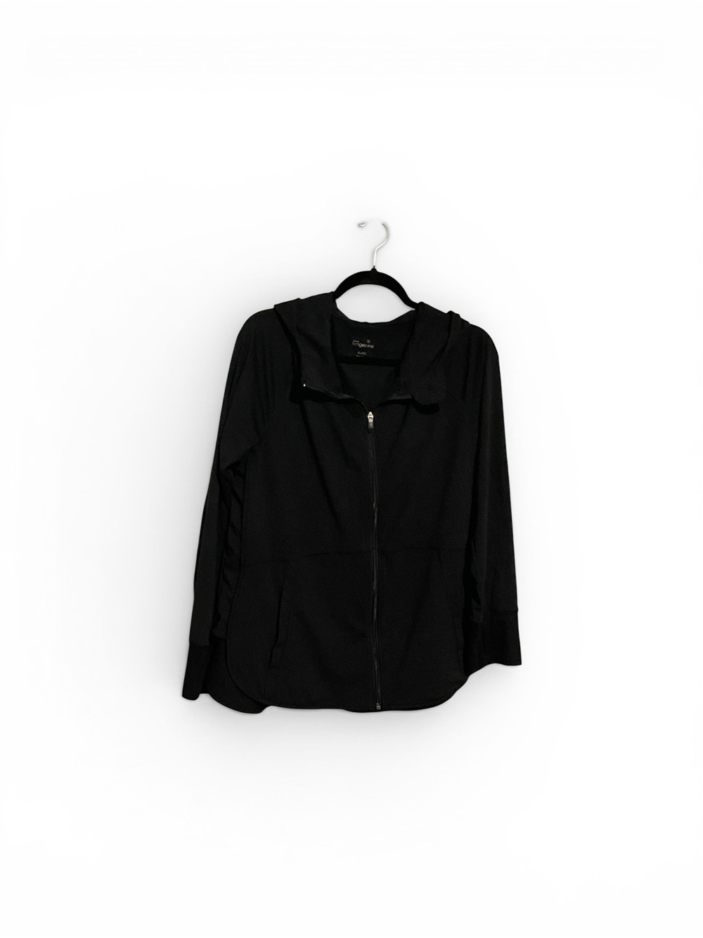 Tangerine Black Hooded Zip-Up Utility Jacket